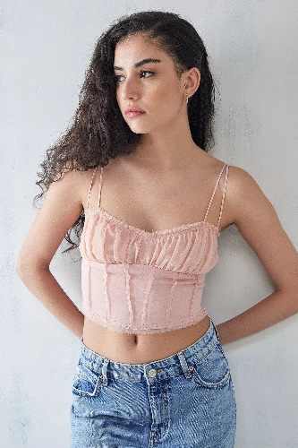 UO Ronny Raw Edge Corset Cami