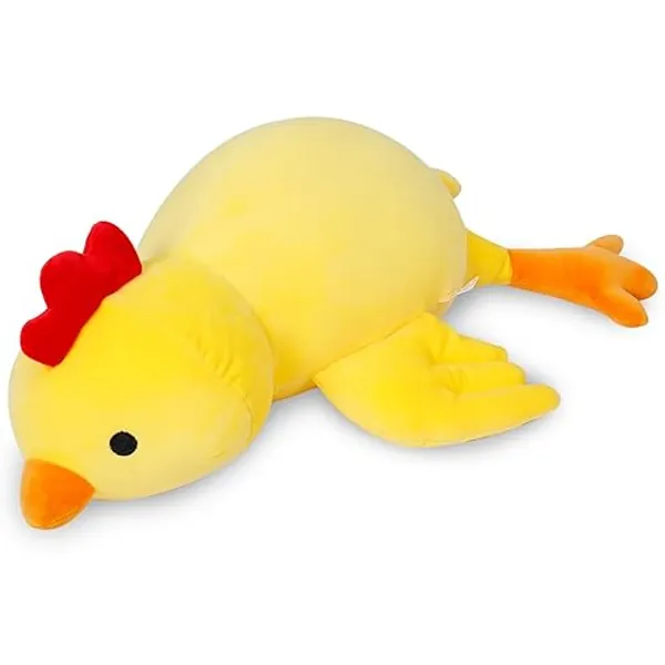 IdeaMeme Weighted Chick Plush, 24" 4.2 lbs Weighted Stuffed Animals, Cute Plushie Dolls Throw Pillow Birthday for Children Kids Adults - Chicken - 24"