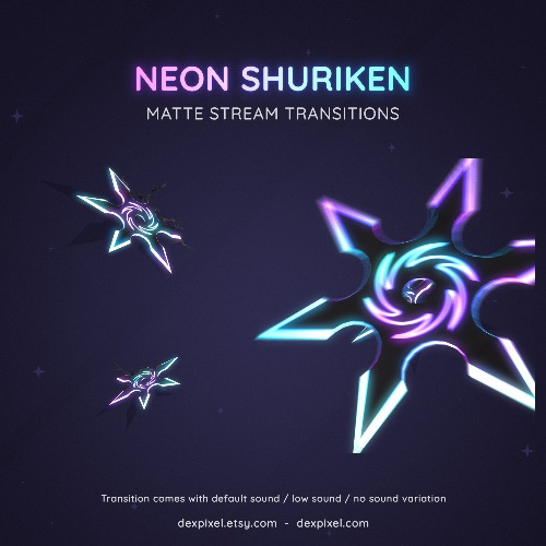 Neon Shuriken Ninja Stream Transition