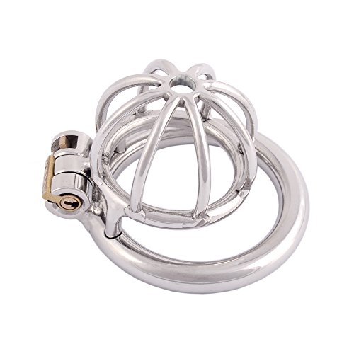 TERNENCE Metal Male Chastity Device Small 304 Steel Stainless Comfortable Cock Cage Adult Game Sex Toy D250 (1.97 inch / 50mm) Silver Grey - 1.97 Inch (Pack of 1) - Silver Grey