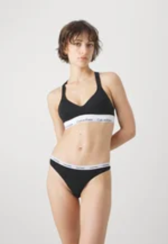 MODERN LOGO THONG 3 PACK - G-strenge - schwarz/grau