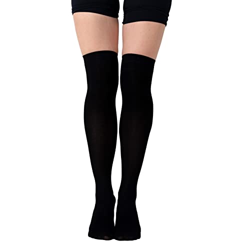 Bevigorio Thigh High Socks for Women Over the Knee Socks Long Knee High Socks for Women Thigh Highs - Black 1pair
