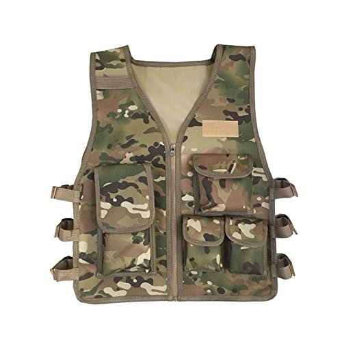 AZB Kids Tactical Vest, Lightweight Airsoft Vest-Adjustable to Fit Ages 7-14 Yrs, Paintball Vest for Games or Training
