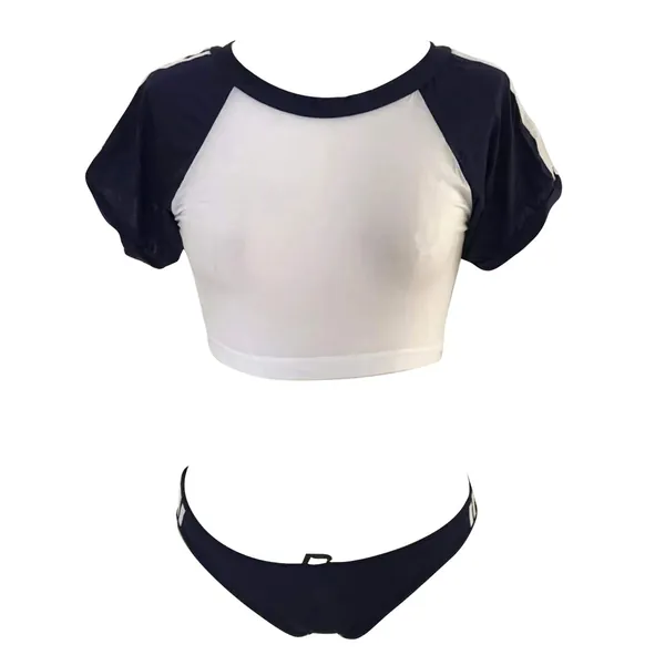 YINUOQI Women Girls Anime Cosplay Costume Japanese Schoolgirl Uniform Cheer Leading Cosplay Uniforme Sexy Lingerie Set (Blue)