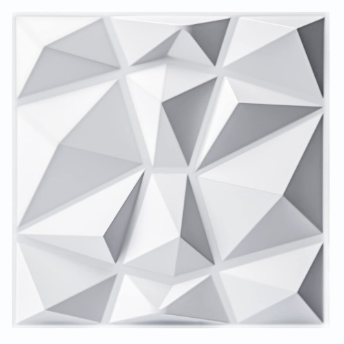Art3d PVC 3D Wall Panels, 33 Pcs Modern Art Diamond Design Wall Panels for Interior Decor, Matt White, 30x30 CM