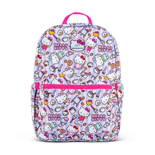 JuJuBe x Hello Kitty Midi Backpack | Lightweight Multi Functional Daypack for Kids and Adults with Adjustable Straps and Bottle Pockets | Everyday Bag or School Backpack | Hello Kitty Bakery