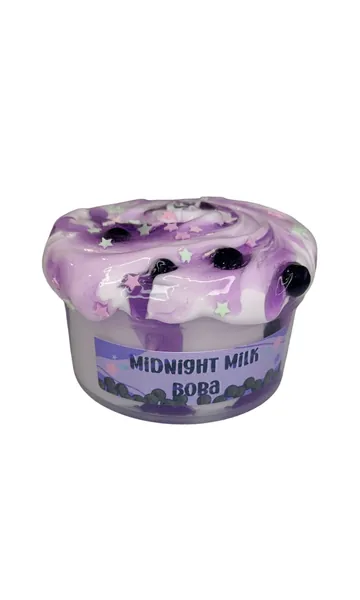 Midnight Milk Boba Glossy Slime 8oz