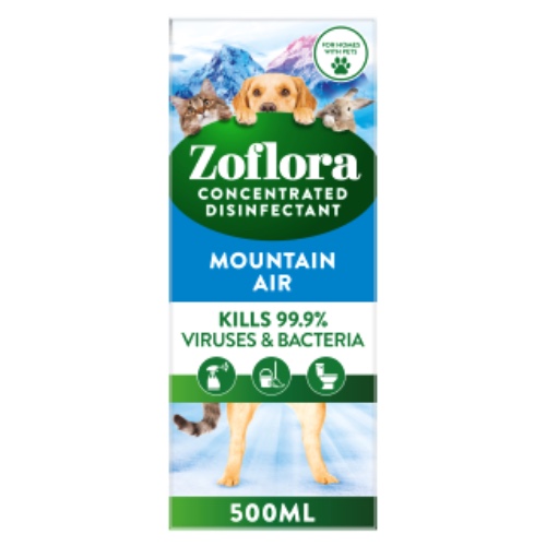 Zoflora Fresh Home, Mountain Air 500ml, Concentrated 3-in-1 Multipurpose Disinfectant Kills 99.9% of Bacteria & Viruses