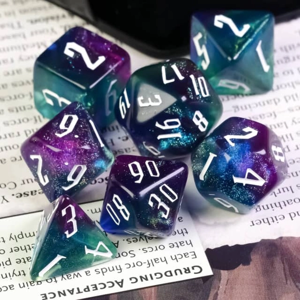 Purple, Blue and Green Glitter