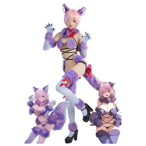 FGO Fate/Grand Order Mash Kyrielight Lingerie Set Cosplay Costume with Stockings and Gloves