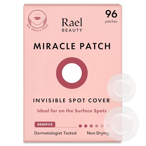 Rael Miracle Invisibili Patch Brufoli - Idrocolloide Pimple Patches, Cerotti Brufoli Viso, Anti Acne, 2 Taglie, Vegano, Cruelty Free (96 Pezzi) - Invisibili 96