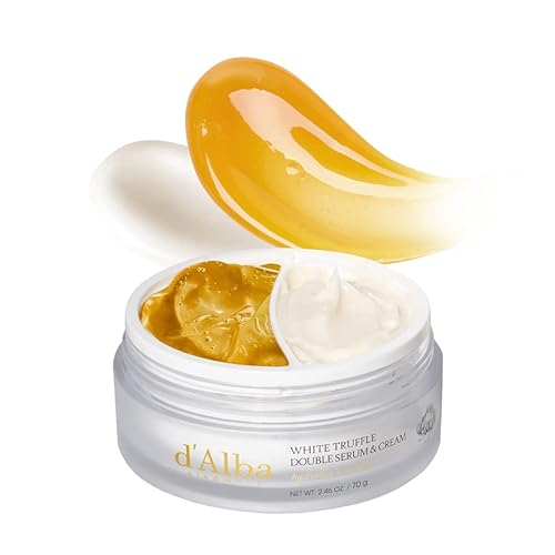 d'Alba Double Serum & Cream Siero e Crema Personalizzabile al Tartufo Bianco Italiano, SkinCare Vegano Coreano, Crema con Tartufo Bianco 2 in 1, Adatto a Tutti i Tipi di Pelle (70g) - 70 g (Confezione da 1)