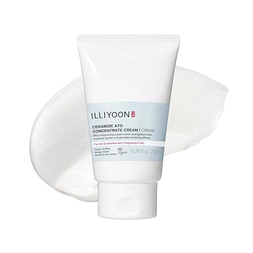 ILLIYOON Ceramide Ato Crema Concentrata 200ml, idratante per pelli secche e sensibili, idratazione per 100 ore, ripristina la barriera cutanea, delicata per neonati adulti, vegana, senza profumi - 200 ml (Confezione da 1)