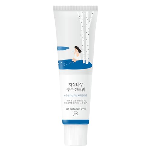 ROUND LAB Crema solare idratante al succo di betulla (SPF50, 1,69 fl.oz) | Una crema solare idratante, senza dominante bianca, forte protezione UV, adatta all'oceano e alla barriera corallina