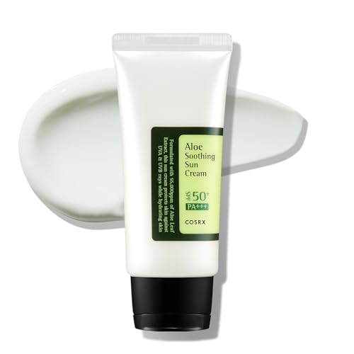 COSRX Aloe Soothing Sun Cream SPF 50, crema solare idratante con aloe vera, per tutti i tipi di pelle, viso e corpo, coreano Skincare