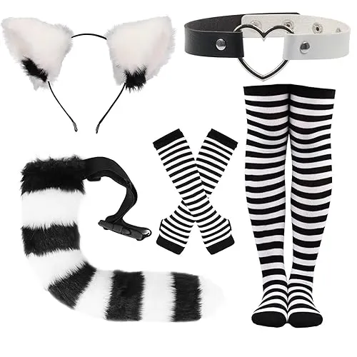 Bazion Striped Cat Costume Set 