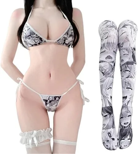 Cute Micro Bikini Japanese Anime Bra and Panty Set