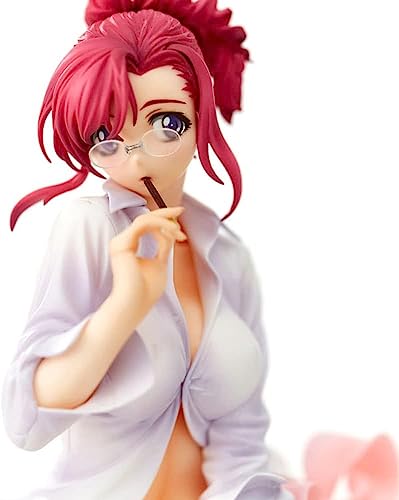 Anime Figure Please! Teacher -Kazami Mizuho/Marie- Ecchi Figure Cute Doll Model Decoration Statue, White Shirt Ver. ， Kneeling Pose Complete Figure Statue Cartoon Characters 9.8inch (Ponytail Ver.)