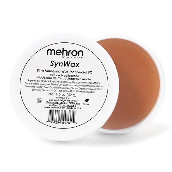 Mehron Makeup SynWax | Firm Modeling Wax for Special FX | Scar Wax SFX Makeup For Fake Scars, Fake Wounds, & Halloween Effects 1.5 oz (42 g)