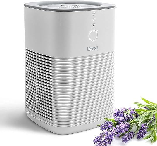 LEVOIT Air Purifier for Home Bedroom, Dual HEPA Filters with Aromatherapy Diffuser, Quiet Sleep Mode, Air Cleaner for Smoke, Allergies, Pet Dander, 100% Ozone Free, Air Frenshener, LV-H128, Gray - LV-H128