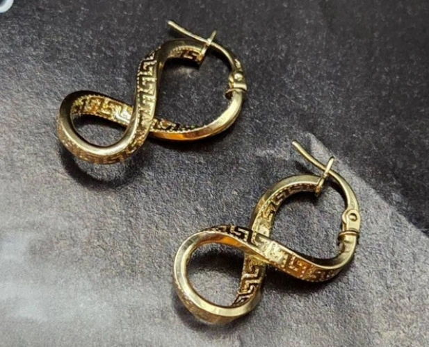 Real 18K Gold Earrings 18K Gold Infinity Earrings