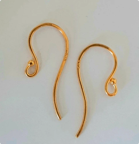 24K Solid Gold Artisan Earring Wires