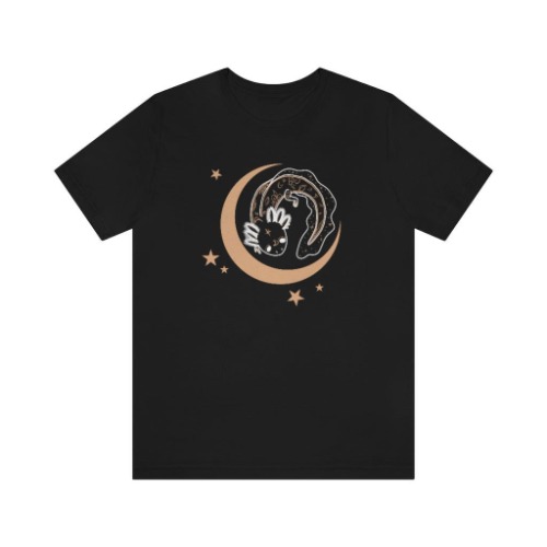 Axolotl with Crescent Moon | Black / 3XL