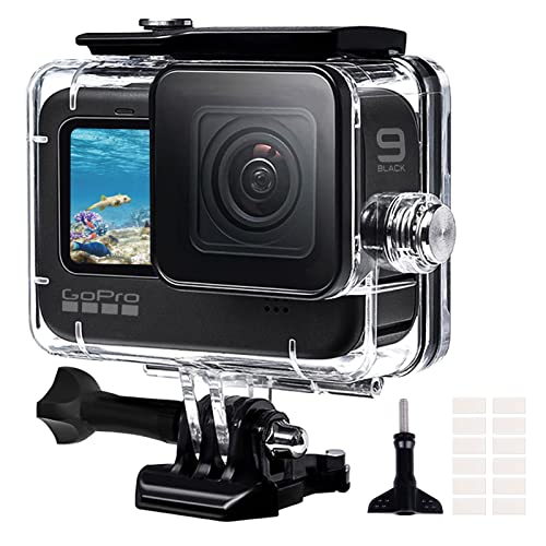Waterproof Housing Case for GoPro Hero 9/10/11/12, 60M Diving Protective Housing Shell for Gopro Hero 9/10/11/12 Black Action Camera, Underwater Waterproof Protective Case with Quick Release Mount - Case for Gopro 9/10/11/12