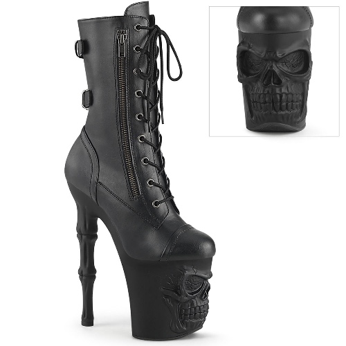 Rapture-1047 | Black Vegan Leather/Black / 8