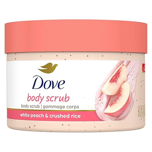 Dove Body Scrub for Silky Smooth Skin White Peach & Crushed Rice Exfoliating Body Scrub that Restores Skin's Natural Nutrients 298 g - Peach - 298 g (Pack of 1)