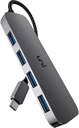 uni USB C to USB Hub 4 Ports, Aluminum USB Type C to USB Adapter with 4 USB 3.0 Ports, Thunderbolt 3 to Multiport USB 3.0 Hub Adapter for MacBook Pro/Air 2020/2019, iPad Pro, Dell, Chromebook and more - 0.6ft