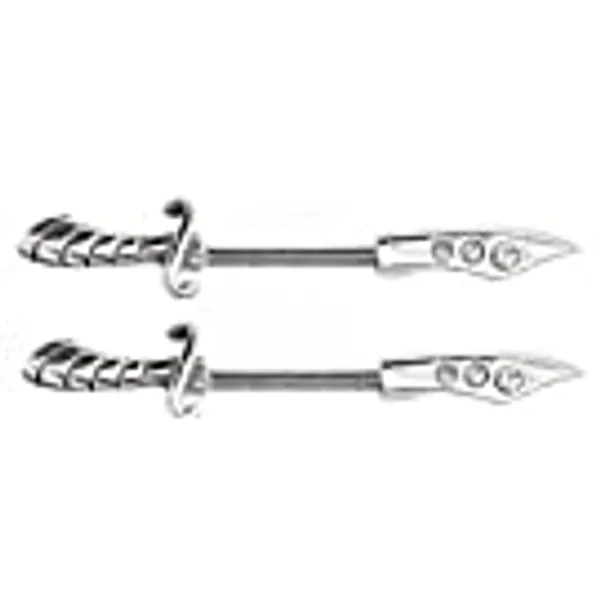 Body Accentz Nipple Shield Rings Barbell Barbells Sold as a Pair 14 Gauge Knife Sword