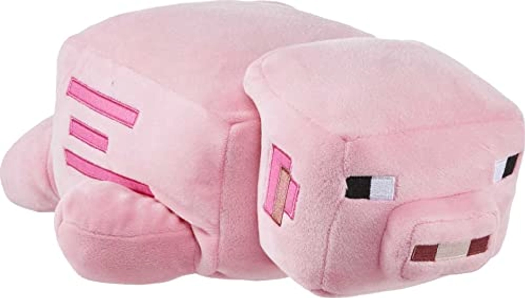 Mattel Minecraft Plush Pig 12-Inch Stuffed Animal Figure, Floppy Soft Doll Inspired by Video Game Character, Collectible Toy