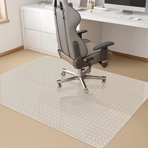 KMAT Office Chair Mat for Carpet, Computer Desk Mat,Clear Desk Chair Mat for Home Office Rolling Chair,Heavy Duty Floor Protector for Office-Easy to Clean,Anti-Slip-45 x53 Rectangular