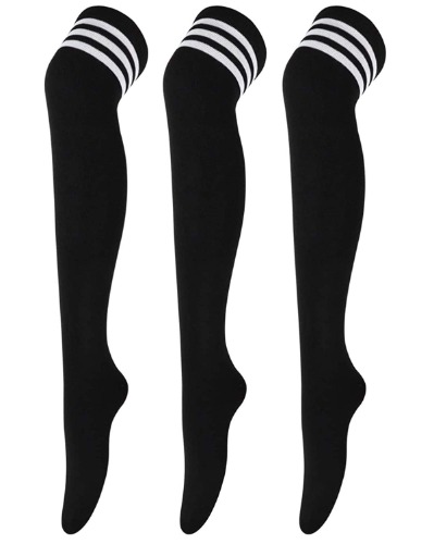 3 Pairs Over Knee Thigh High Socks 