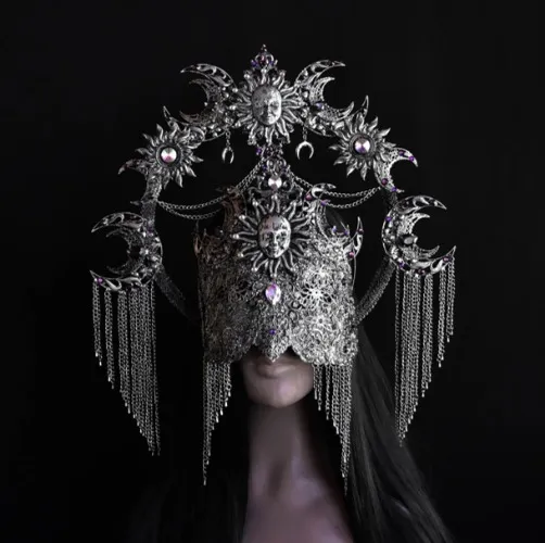Halo Crown and Blind Mask, Hecate Witch Cosplay