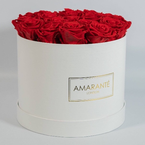 White Round Matte Hatbox - Large | Light Red