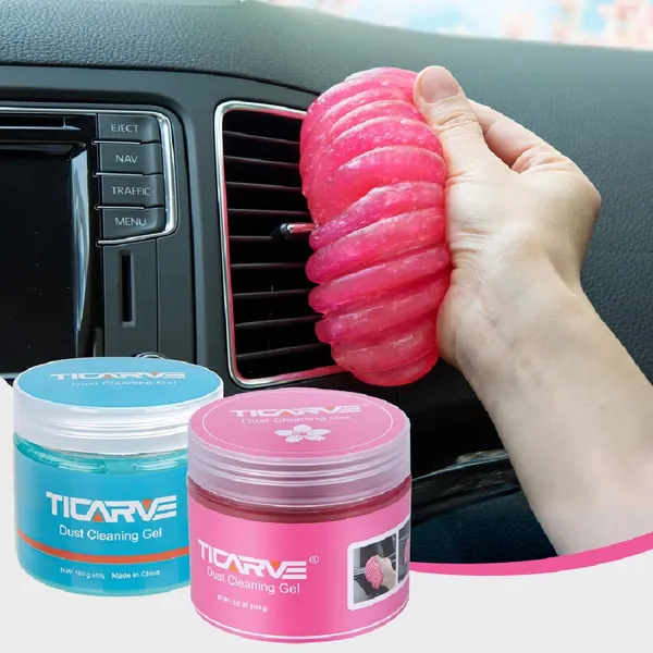 TICARVE Cleaning Gel for Car Cleaning Putty 2 Pack Auto Detailing Putty Slime Cleaner Keyboard Cleaner Universal Dust Cleaner for Car, Laptops, Printers, Cameras