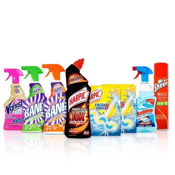 Ultimate Home Cleaning Kit: Harpic, Cillit Bang, Vanish, Windolene and Mr. Sheen (8 items)