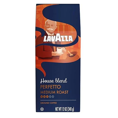 Lavazza House Blend Perfetto Ground Coffee 12oz Bag, Medium Roast, Full-bodied, Intensity 3/5, 100% Arabica, Ideal for Drip Brewers, (Pack of 1) - Package May Vary - Perfetto Ground - 12 Ounce (Pack of 1)