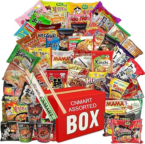 CNMART World Instant Noodles Ramen Variety Assorted Collection Box Pack of 60 (60 Different Flavours)