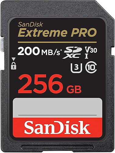 SanDisk 256GB Extreme PRO SDXC UHS-I Memory Card - C10, U3, V30, 4K UHD, SD Card - SDSDXXD-256G-GN4IN, Dark gray/Black - 256GB - Memory Card Only