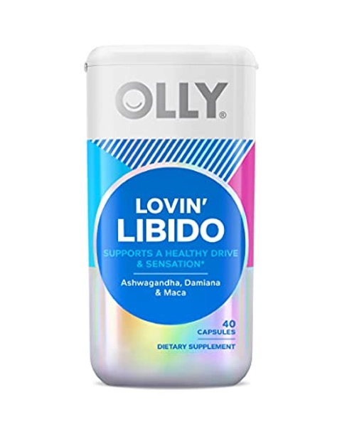 OLLY Lovin Libido Capsules, Boost Desire With Ashwagandha, Maca & Damiana, Vegetarian, Supplement for Women, 20 Day Supply (40 Count)