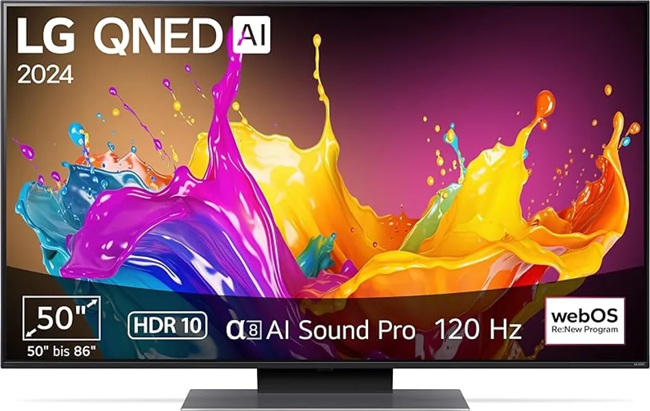 LG 50QNED86T6A TV 50" (127 cm) QNED Fernseher (α8 4K AI-Prozessor, webOS 24, HDR10, bis zu 120Hz) [Modelljahr 2024]