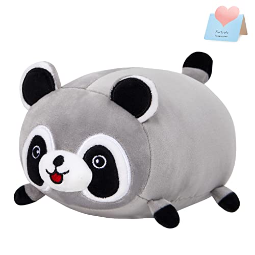 CozyWorld 14'' Raccoon Stuffed Animal Cute Plush Pillow Toys Special Day Birthday Gifts for Kids Boys Girls, Gray - 14inch