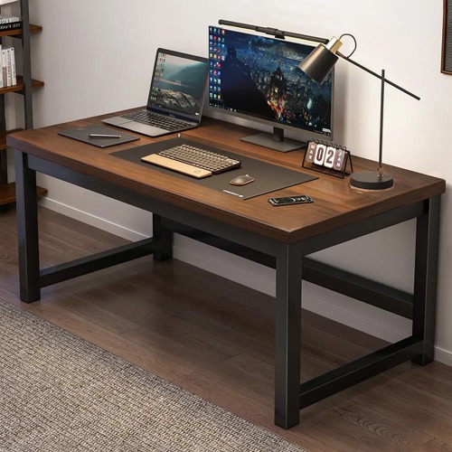 Simple Wooden Working Desk Computer Table | Black (Walnut) / 29.7" H x 39.3" L x 23.6" W