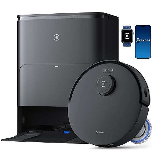 ECOVACS DEEBOT T30S Robot Vacuum and Mop, 11000Pa, ZeroTangle Technology, TruEdge Adaptive Edge Mopping, Hot Water Mop Washing, Self-Emptying, Self Refilling, Auto-Mop Lifting, Obstacle Avoidance - T30S