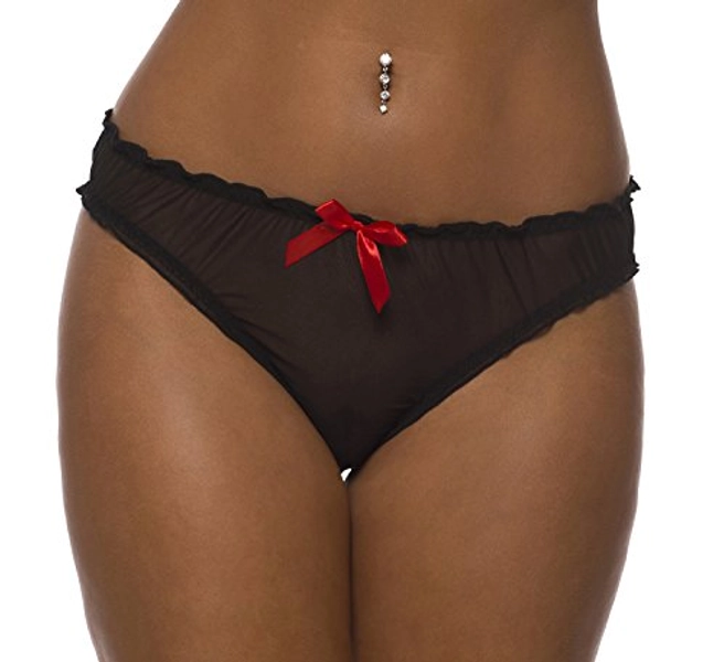 Velvet Kitten by Lingerie Diva Sexy Sheer Ruched Rene Ruffle Panty