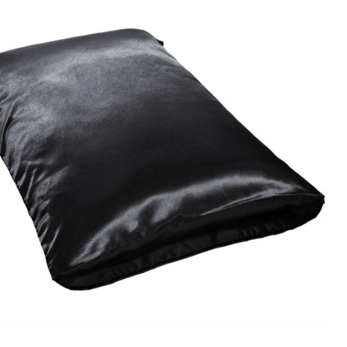 Satin Silk Anti-Aging Pillowcase for Skin & Hair - 2 Pcs - Black / King