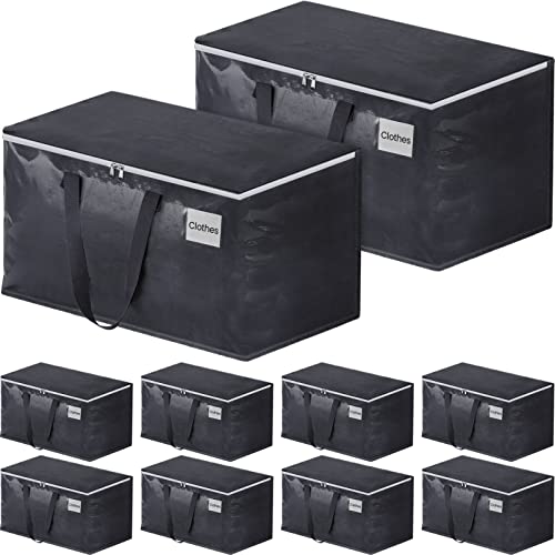 FabSpace Moving Boxes Heavy Duty Moving Bags with Strong Zippers and Handles Collapsible Moving Supplies, Storage Totes for Packing & Moving Storing 125L,10-Pack - 10 - 125L